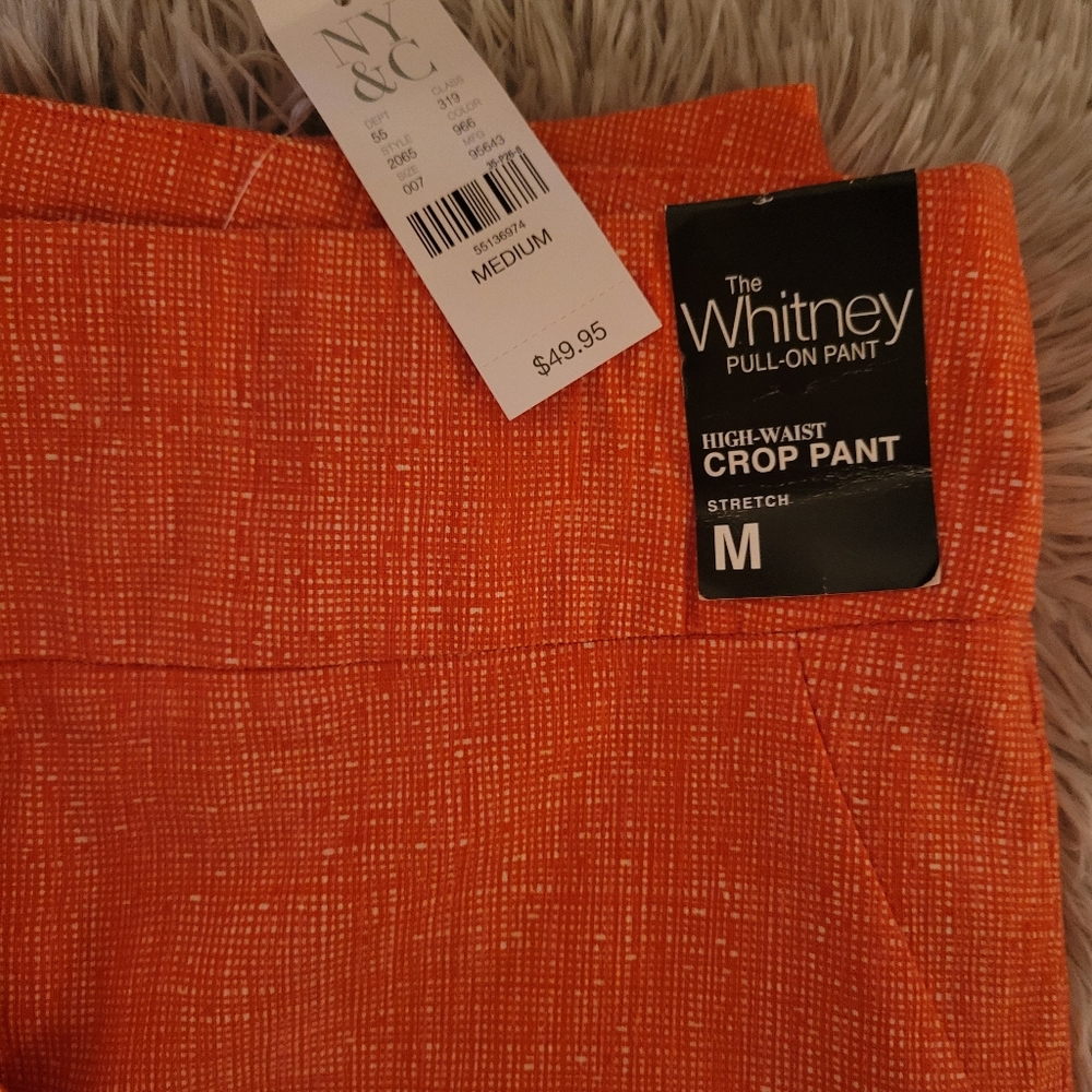 NewYork an Co Orange Whitney high-waist crop pull on pant size M